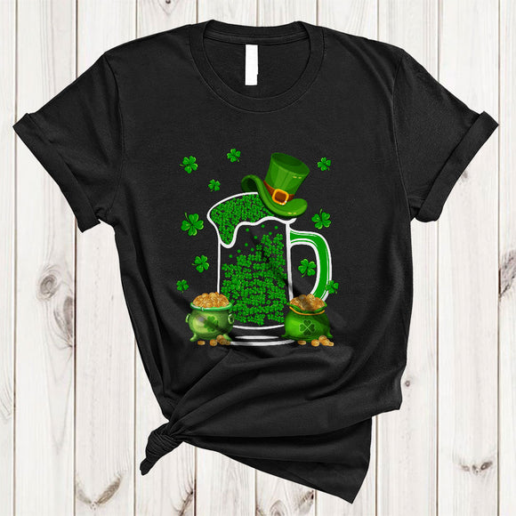 MacnyStore - Irish Beer Glasses, Awesome St. Patrick's Day Shamrock Beer, Drunk Matching Drinking Team T-Shirt