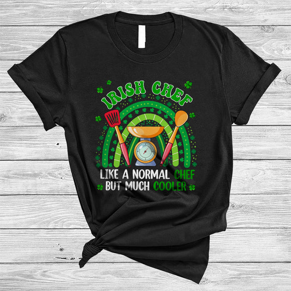 MacnyStore - Irish Chef Definition Much Cooler, Awesome St. Patrick's Day Chef Tools, Rainbow Shamrock T-Shirt