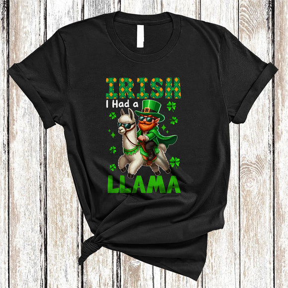 MacnyStore - Irish I Had A Llama, Awesome St. Patrick's Day Irish Riding Llama, Lucky Family Group Shamrock T-Shirt