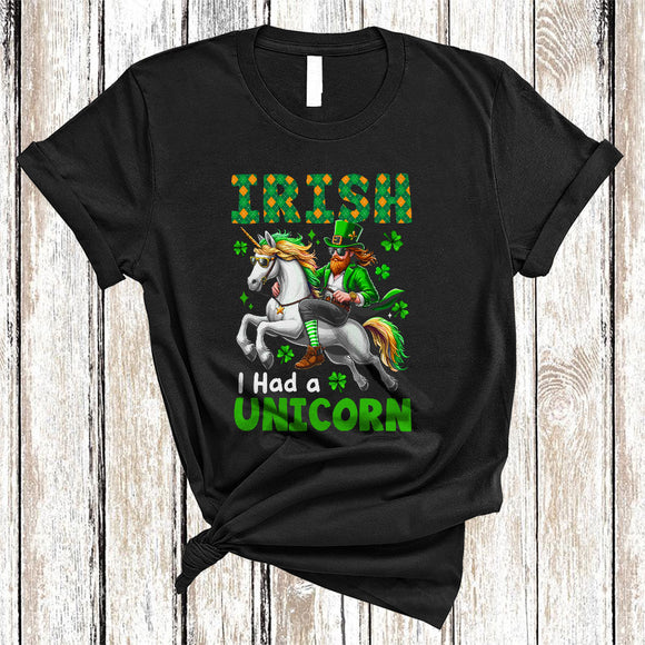MacnyStore - Irish I Had A Unicorn, Awesome St. Patrick's Day Irish Riding Unicorn, Lucky Family Group Shamrock T-Shirt