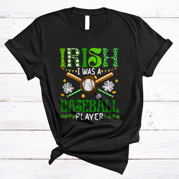 MacnyStore - Irish I Was A Baseball Player, Happy St. Patrick's Day Shamrocks, Matching Sport Player Group T-Shirt