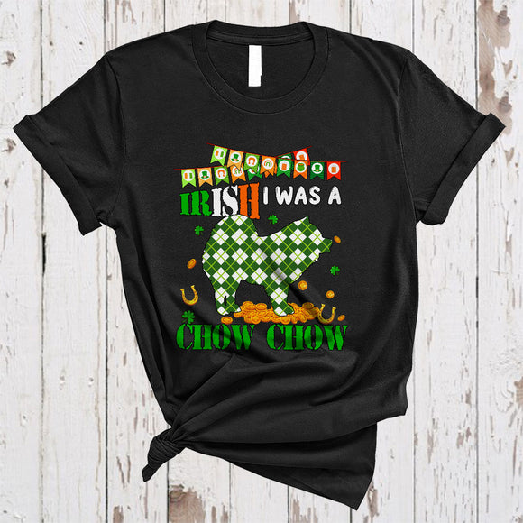 MacnyStore - Irish I Was A Chow Chow, Lovely St. Patrick's Day Plaid Irish Lucky Shamrock, Matching Animal Lover T-Shirt