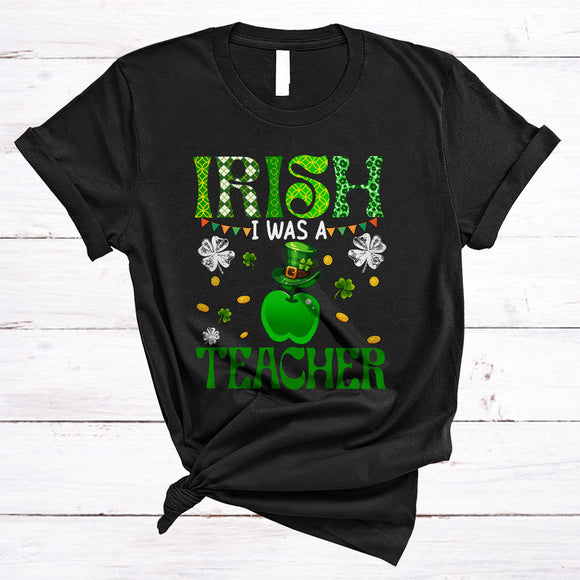 MacnyStore - Irish I Was A Teacher, Happy St. Patrick's Day Shamrocks, Matching Lucky Irish Family Group T-Shirt