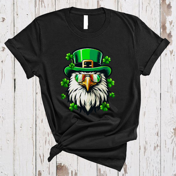 MacnyStore - Irish Leprechaun Eagle Face, Amazing St. Patrick's Day Eagle Lover, Lucky Shamrocks T-Shirt
