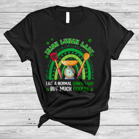 MacnyStore - Irish Lunch Lady Definition Much Cooler, Awesome St. Patrick's Day Lunch Lady Tools, Rainbow Shamrock T-Shirt