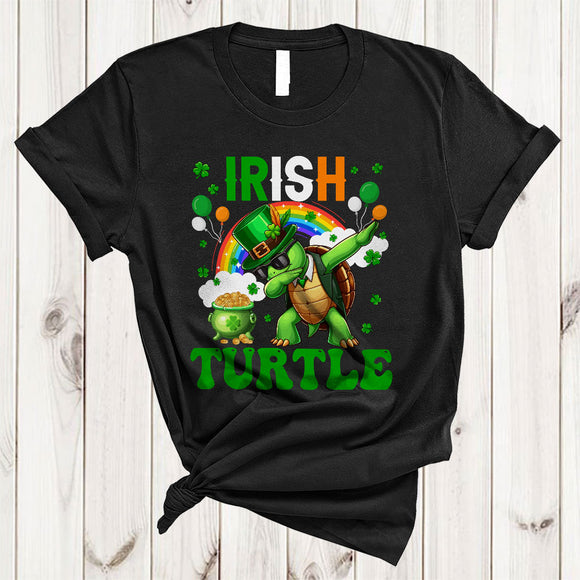 MacnyStore - Irish Turtle, Adorable St. Patrick's Day Rainbow Turtle Lover, Lucky Irish Group Shamrock T-Shirt