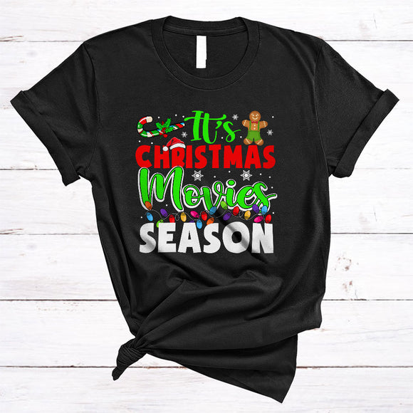 MacnyStore - It's Christmas Movies Season, Cute Colorful Christmas Lights X-mas Movie, Family X-mas Group T-Shirt