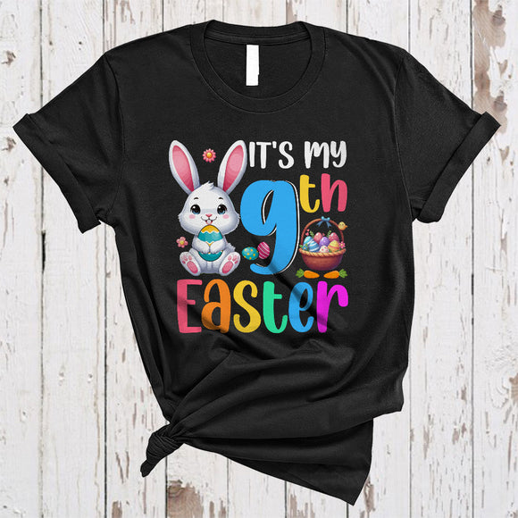 MacnyStore - It's My 9th Easter, Lovely Easter Day Birthday Bunny Lover, Matching Egg Hunt Family Group T-Shirt