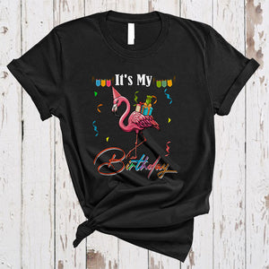 MacnyStore - It's My Birthday, Adorable Birthday Party Flamingo Lover, Flamingo Matching Family Group T-Shirt