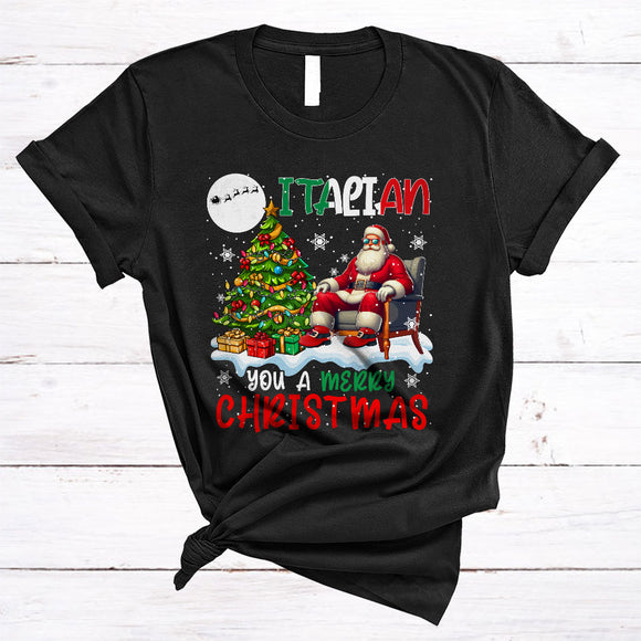 MacnyStore - Italian You A Merry Christmas, Wonderful Proud X-mas Santa, Christmas Tree Family Group T-Shirt