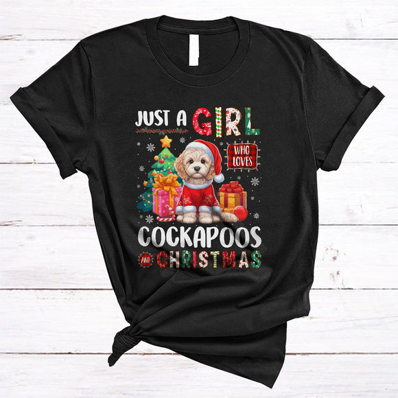MacnyStore - Just A Girl Who Loves Cockapoos And Christmas, Lovely Santa Cockapoo, X-mas Family Group T-Shirt