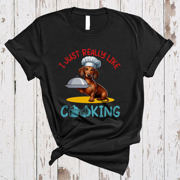 MacnyStore - Just Really Like Cooking, Lovely Dachshund Lunch Lady Chef Proud, Matching Family Group T-Shirt