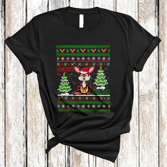 MacnyStore - Kangaroo Squad, Colorful Cute Christmas Group Sweater Kangaroo, X-mas Santa Kangaroo Animal Lover T-Shirt