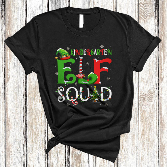 MacnyStore - Kindergarten ELF Squad, Joyful Christmas ELF Lover, Matching Kindergarten Teacher X-mas Group T-Shirt