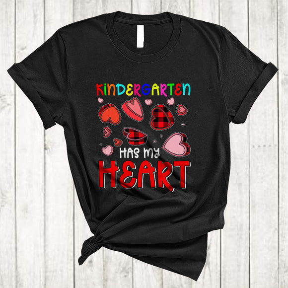 MacnyStore - Kindergarten Has My Heart, Wonderful Red Plaid Valentine's Day Hearts, Assistant Teacher Group T-Shirt