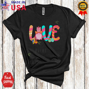 MacnyStore - LOVE Cute Happy Easter Day Bunny Gnomes Egg Hunt Lover Matching Family Group T-Shirt
