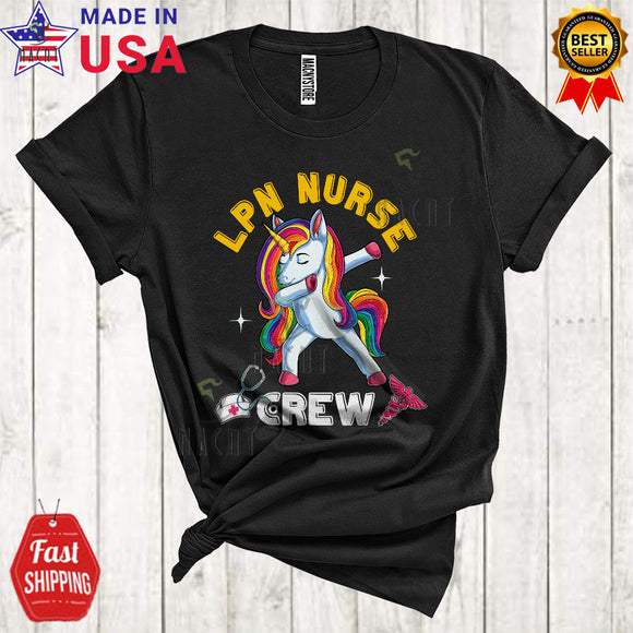 MacnyStore - LPN Nurse Crew Cool Funny Dabbing Unicorn Matching Group Cute Unicorn Lover T-Shirt