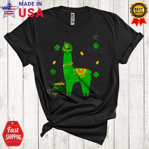 MacnyStore - Leprechaun Llama Cute Happy St. Patrick's Day Irish Shamrock Green Llama Animal Lover T-Shirt