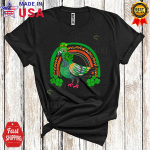 MacnyStore - Leprechaun Pigeon With Shamrock Rainbow Cute Happy St. Patrick's Day Bird Animal Lover T-Shirt