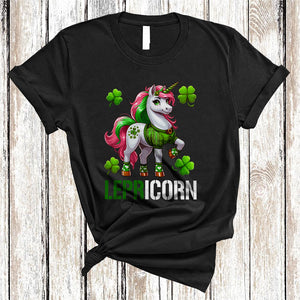 MacnyStore - Lepricorn, Adorable St. Patrick's Day Leprechaun Unicorn Shamrock, Matching Family Group T-Shirt