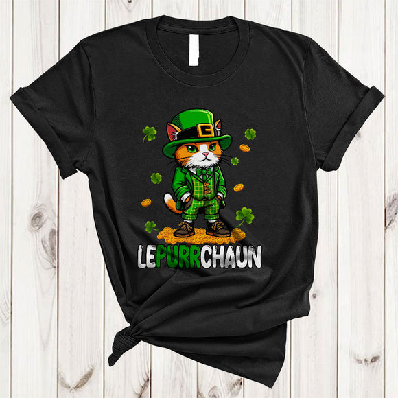 MacnyStore - Lepurrchaun, Happy St. Patrick's Day Cat Lover Irish Lucky Shamrock, Matching Family Group T-Shirt