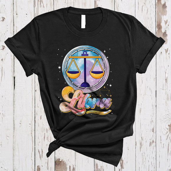 MacnyStore - Libra, Colorful Zodiac Sign Birthday Balance Lover, Matching Women Girls Family Group T-Shirt