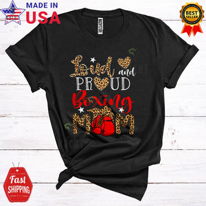 MacnyStore - Loud And Proud Boxing Mom Cool Happy Mother's Day Leopard Sport Player Coach T-Shirt