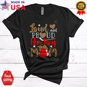 MacnyStore - Loud And Proud Hockey Mom Cool Happy Mother's Day Leopard Sport Player Coach T-Shirt