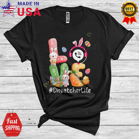 MacnyStore - Love Dispatcher Life Cute Happy Easter Day Bunny Carrots Eggs Hunting Lover Matching Group T-Shirt