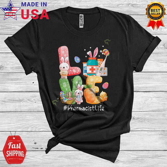 MacnyStore - Love Pharmacist Life Cute Happy Easter Day Bunny Carrots Eggs Hunting Lover Matching Group T-Shirt