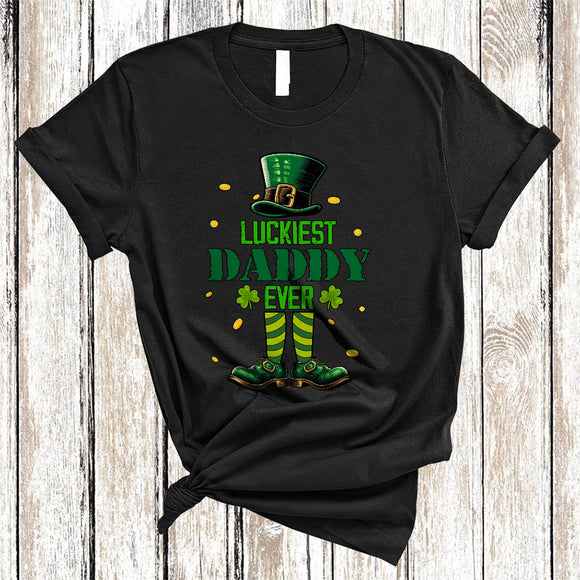 MacnyStore - Luckiest Daddy Ever, Awesome St. Patrick's Day Leprechaun Costume, Family Irish Group T-Shirt
