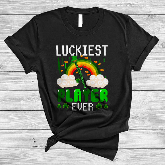 MacnyStore - Luckiest Player Ever, Joyful St. Patrick's Day Rainbow Bassoon Player, Lucky Shamrock Irish Family T-Shirt