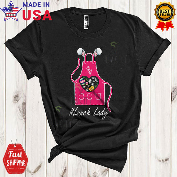 MacnyStore - Lunch Lady Tools Bunny Heart Shape Cute Cool Easter Day Matching Bunny Family Egg Hunt Group T-Shirt