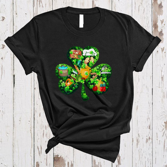 MacnyStore - Lunch Lady Tools Shamrock Shape, Awesome St. Patrick's Day Lunch Lady Lover, Lucky Family T-Shirt