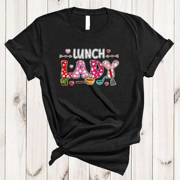 MacnyStore - Lunch Lady, Adorable Valentine's Day Lunch Lady Tools Hearts, Matching Proud Lunch Lady Group T-Shirt