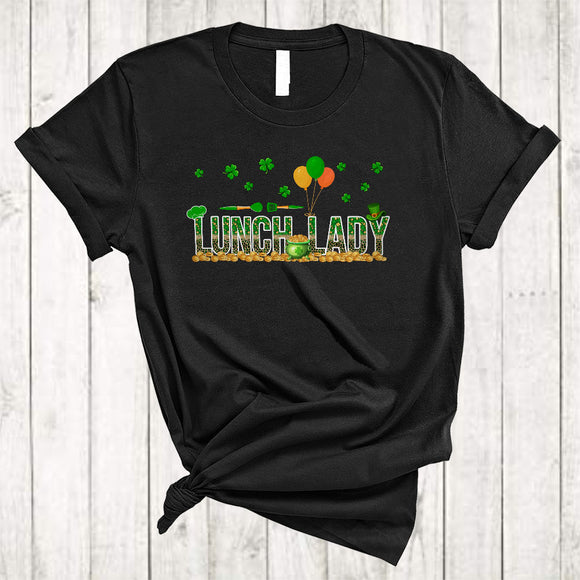 MacnyStore - Lunch Lady, Awesome St. Patrick's Day Leopard Shamrocks, Matching Girls Women Family Group T-Shirt