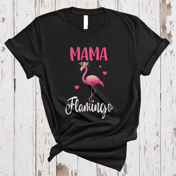 MacnyStore - Mama Flamingo, Floral Happy Mother's Day Flowers Flamingo Animal Lover, Matching Family Group T-Shirt