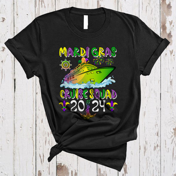 MacnyStore - Mardi Gras Cruise Squad 2024, Joyful Mardi Gras Cruise Ship Lover, Matching Trip Family Friends Group T-Shirt