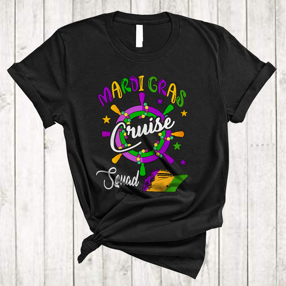MacnyStore - Mardi Gras Cruise Squad, Lovely Mardi Gras Team Cruise Ship Lover, Beads Family Group T-Shirt