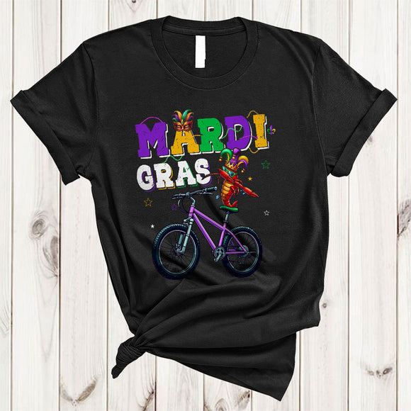 MacnyStore - Mardi Gras Dabbing Crawfish On Bicycle, Humorous Mardi Gras Crawfish, Parades Group T-Shirt
