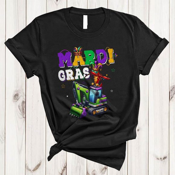 MacnyStore - Mardi Gras Dabbing Crawfish On Excavator, Humorous Mardi Gras Crawfish, Parades Group T-Shirt