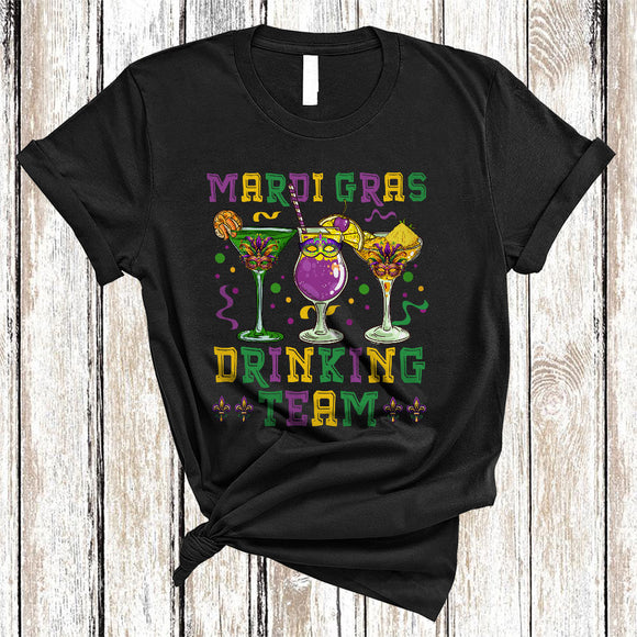 MacnyStore - Mardi Gras Drinking Team, Awesome Mardi Gras Wine Cocktail Beer, Matching Drinking Group T-Shirt