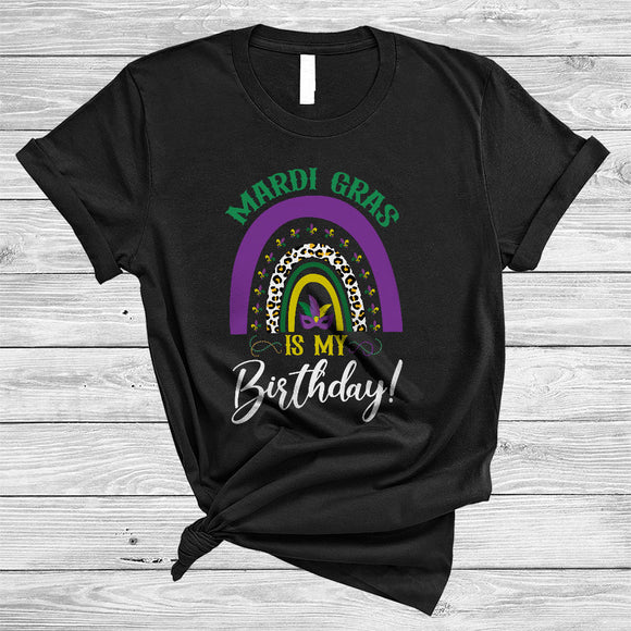 MacnyStore - Mardi Gras Is My Birthday, Amazing Mardi Gras Leopard Rainbow, Matching Family Group T-Shirt