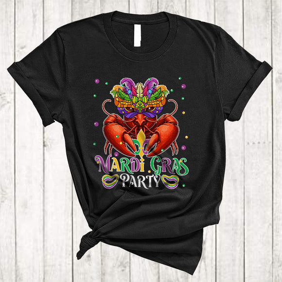 MacnyStore - Mardi Gras Party, Awesome Mardi Gras Crawfish Mask Beads, Parades Family Friends Group T-Shirt