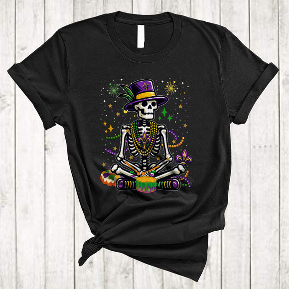 MacnyStore - Mardi Gras Skeleton, Joyful Mardi Gras Skeleton Lover, Matching Carnival Parades Group T-Shirt