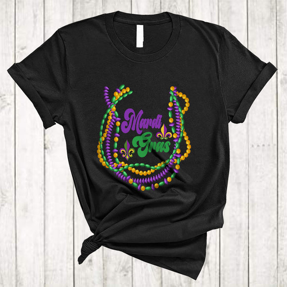 MacnyStore - Mardi Gras, Joyful Mardi Gras Beads Necklace Lover, Women Girl Mardi Gras Parade Group T-Shirt