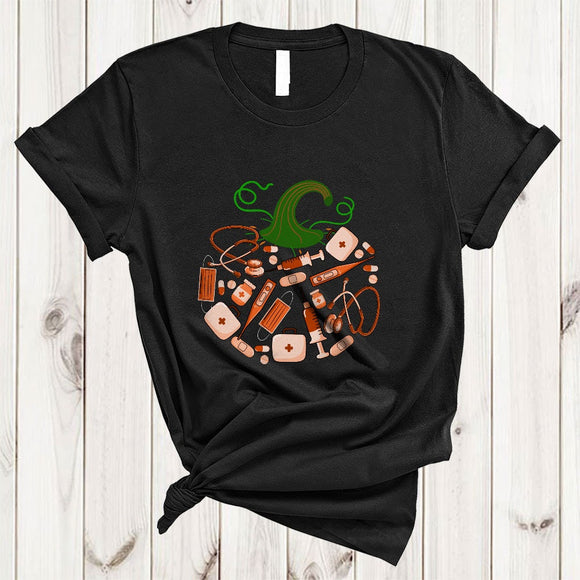 MacnyStore - Medical Instruments Pumpkin Shape, Awesome Thanksgiving Halloween Nurse, Fall Pumpkin T-Shirt