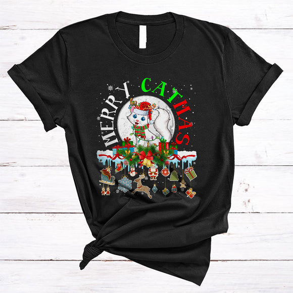 MacnyStore - Merry Catmas, Adorable Christmas Santa Reindeer Kitten, Matching X-mas Animal Lover T-Shirt