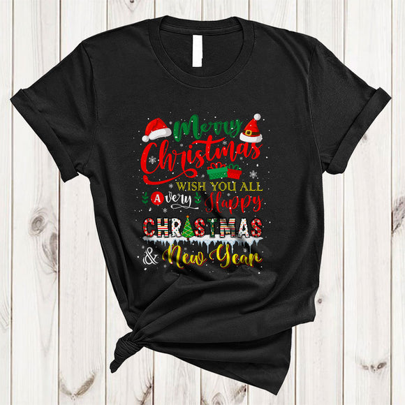 MacnyStore - Merry Christmas Very Happy Christmas And New Year, Cute Santa Snow Around, X-mas Group T-Shirt