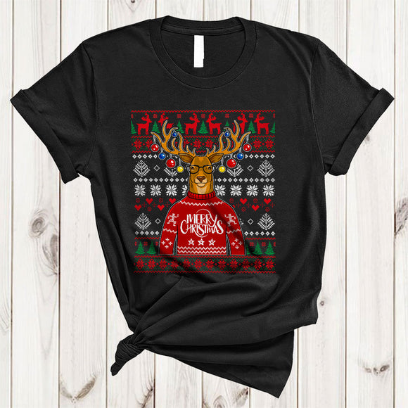 MacnyStore - Merry Christmas, Amazing X-mas Sweater Reindeer Lover, Snow Matching Family Group T-Shirt